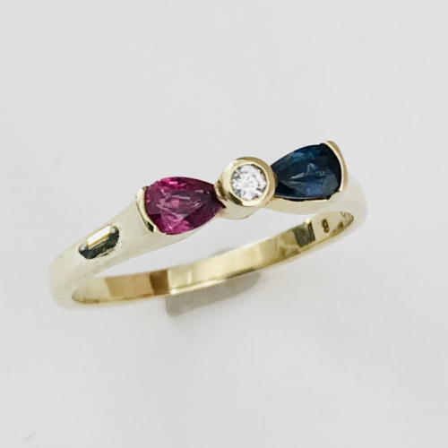 Rubin-Saphir Ring 585G 0,095ct